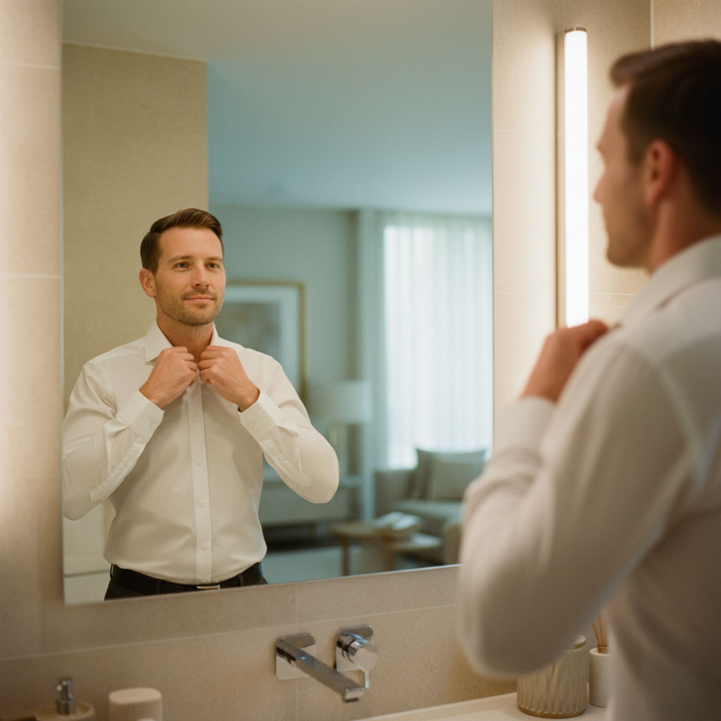 confident man after getting hair transplant in Barranquilla Colombia